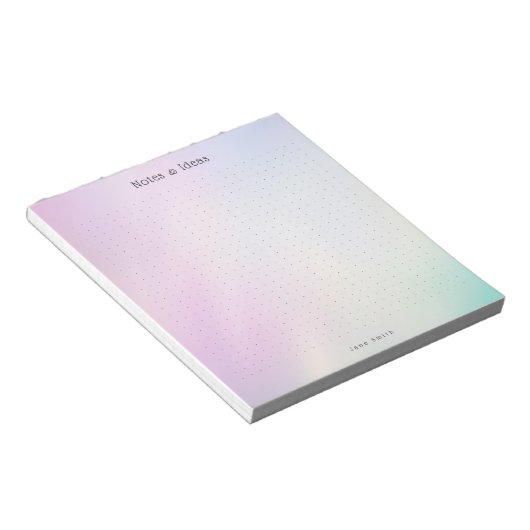 Personalized Pastel Gradient aesthetic dot Grid Notitieblok (Schuin)