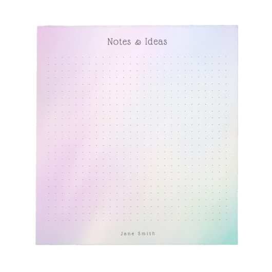 Personalized Pastel Gradient aesthetic dot Grid Notitieblok (Voorkant)