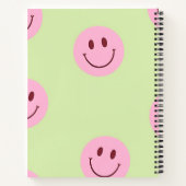 Personalized Pastel Green & Pink Smiley Face  Notitieboek (Achterkant)