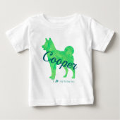 Personalized Pastel Green Shiba Inu T-Shirt 柴犬 (Voorkant)