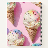 Personalized Pastel Ice Cream Cone with Sprinkles Notitieboek (Achterkant)