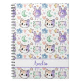 Personalized Pastel Kawaii Animal Notebook Notitieboek (Voorkant)