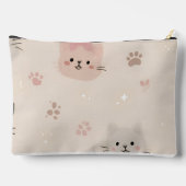 Personalized Pastel Kawaii Cat Face Pattern Etui (Achterkant)