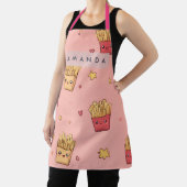 Personalized Pastel Kawaii French Fries Pattern Schort (Insitu)