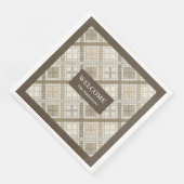 Personalized Pastel Napkins Chic Neutral Geometry Servet (Hoek)
