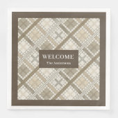Personalized Pastel Napkins Chic Neutral Geometry Servet (Voorkant)