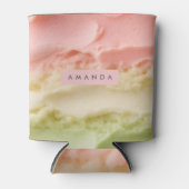 Personalized Pastel Neapolitan Ice Cream Stripe Blikjeskoeler (Voorkant)