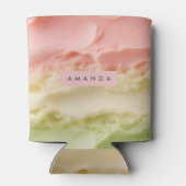 Personalized Pastel Neapolitan Ice Cream Stripe Blikjeskoeler (Achterkant)