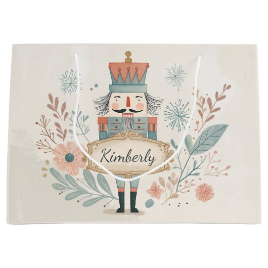 Personalized Pastel Nutcracker Christmas Groot Cadeauzakje (Voorkant)