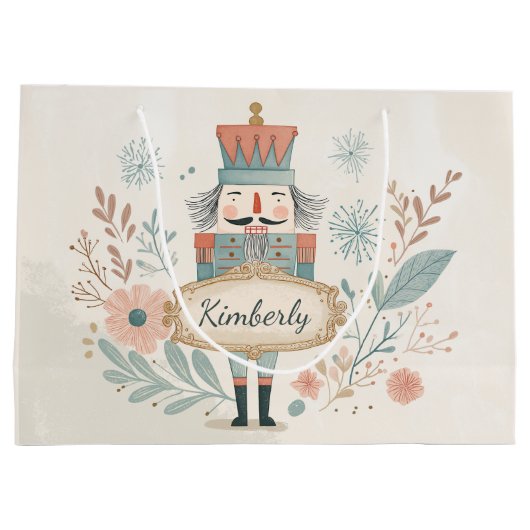 Personalized Pastel Nutcracker Christmas Groot Cadeauzakje (Achterkant)
