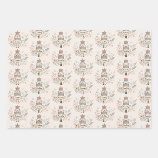 Personalized Pastel Nutcracker Christmas Inpakpapier Vel (Voorkant)