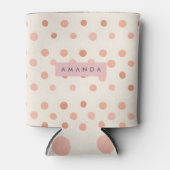 Personalized Pastel Peach & Blush Polka Dot Blikjeskoeler (Voorkant)