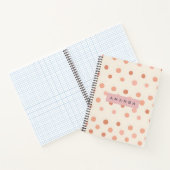 Personalized Pastel Peach & Blush Polka Dot Notitieboek (Binnen)