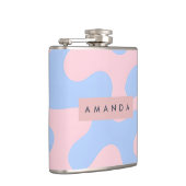 Personalized Pastel Pink and Baby Blue Abstract Heupfles (Rechts)