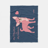 Personalized Pastel Pink Chihuahua Valentine Fleece Deken (Voorkant)