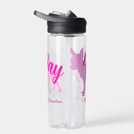 Personalized Pastel Pink Chihuahua Water Bottle Waterfles (Rechts)