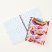 Personalized Pastel Pink Donut Sparkle Notitieboek (Binnen)