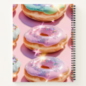Personalized Pastel Pink Donut Sparkle Notitieboek (Achterkant)