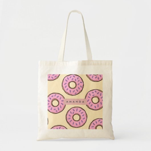 Personalized Pastel Pink Donut  Tote Bag (Voorkant)