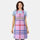 Personalized Pastel Pink Plaid with Red and Blue Schort (Gedragen)