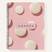 Personalized Pastel Pink with Cream Dot Notitieboek (Voorkant)