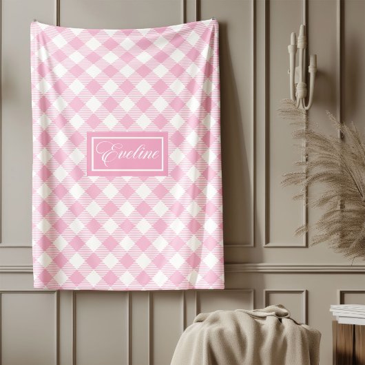 Personalized Pastel Plaid Blanket Elegant Design Fleece Deken