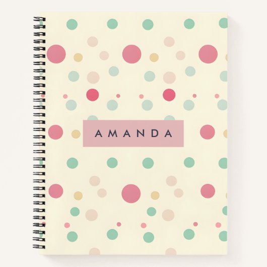 Personalized Pastel Polka Dot Style  Notitieboek (Voorkant)