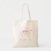 Personalized Pastel Poodle Tote Bag for Dog Mom (Voorkant)