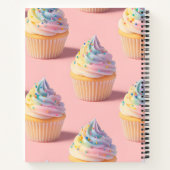 Personalized Pastel Rainbow Cupcake Pattern Notitieboek (Achterkant)