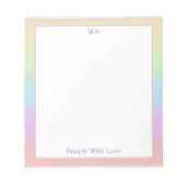 personalized Pastel Rainbow Notitieblok (Voorkant)