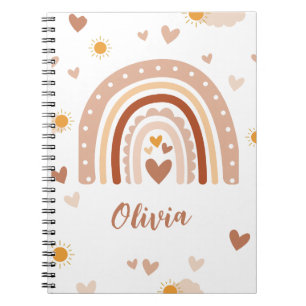 Personalized Pastel Rainbow Spiral Notebook Notitieboek