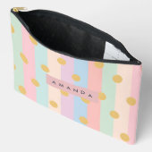 Personalized Pastel Rainbow Stripes with Dots Etui (Open)