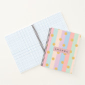 Personalized Pastel Rainbow Stripes with Dots Notitieboek (Binnen)