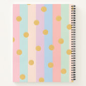 Personalized Pastel Rainbow Stripes with Dots Notitieboek (Achterkant)