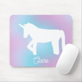 Personalized Pastel Rainbow Unicorn Muismat (Met muis)