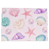 Personalized Pastel Seashell Coastal Custom Name Groot Cadeauzakje (Achterkant)