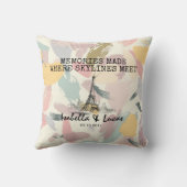 Personalized Pastel Skyline Couple Pillow Kussen (Achterkant)