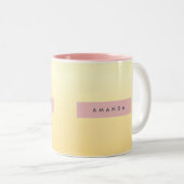 Personalized Pastel Soft Yellow Ombre  Tweekleurige Koffiemok (Voorkant rechts)