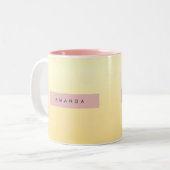 Personalized Pastel Soft Yellow Ombre  Tweekleurige Koffiemok (Voorkant links)