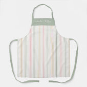 Personalized Pastel Stripes Sage Green Schort (Voorkant)