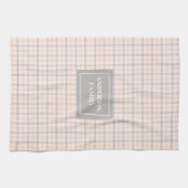 Personalized Pastel Towel Elegant Coral Grey Style Theedoek (Horizontaal)