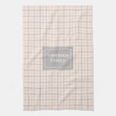 Personalized Pastel Towel Elegant Coral Grey Style Theedoek (Verticaal)