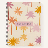 Personalized Pastel Tropical Sunset Palm Tree Notitieboek (Voorkant)
