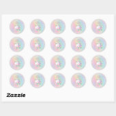 Personalized Pastel Unicorn Happy Birthday Sticker (Vel)