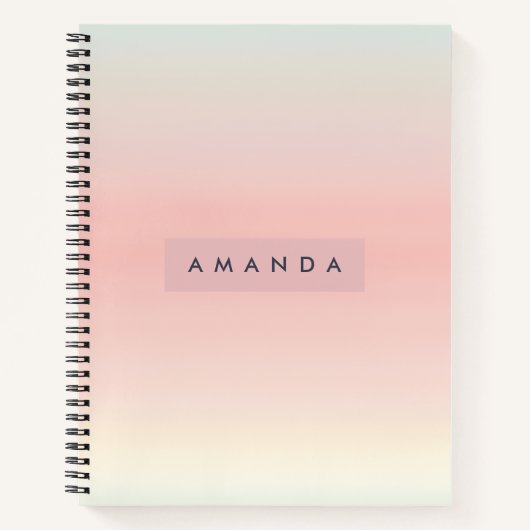 Personalized Pastel Warm Peach Blush Fade Notitieboek (Voorkant)