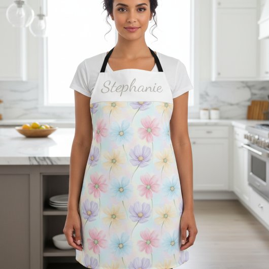 Personalized Pastel Watercolor Bloom  Schort