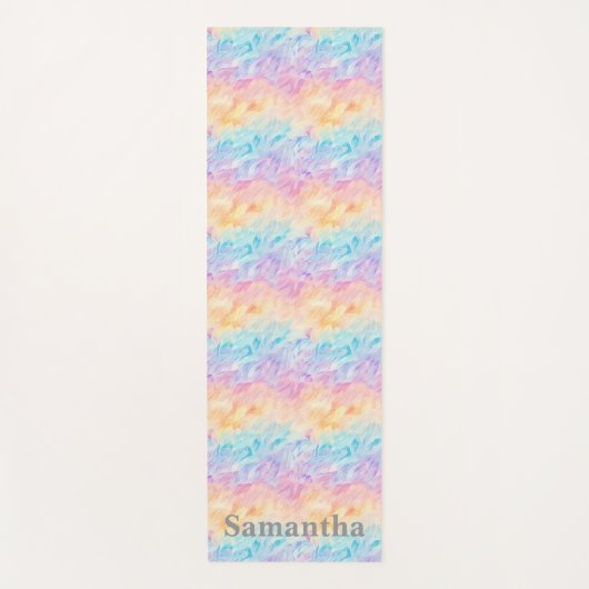 Personalized Pastel Watercolor Waves Yogamat (Voorkant)