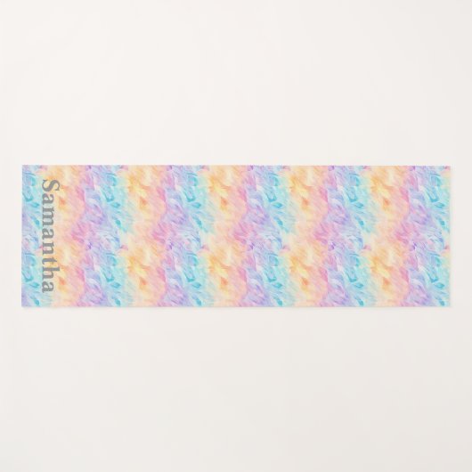 Personalized Pastel Watercolor Waves Yogamat (Voorkant (horizontaal))