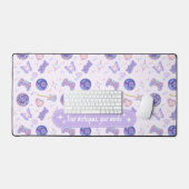 Personalized pastel y2k lavender aesthetic pattern bureaumat (Keyboard & Muis)