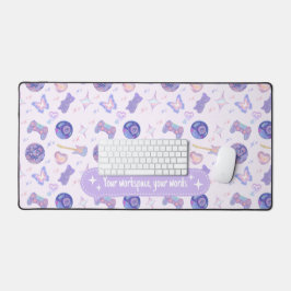 Personalized pastel y2k lavender aesthetic pattern bureaumat